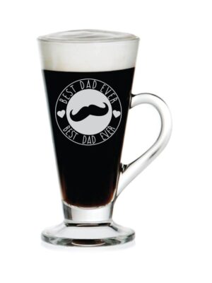 Moustaches Best Dad Ever Engraved Tea Mug
