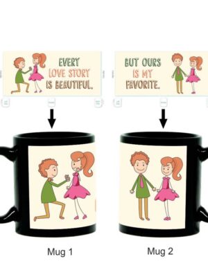 My Favorite Love Story Black Couple Mugs