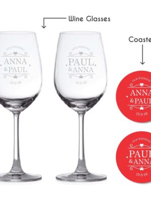 Personalized Our Wedding Wine Glasses