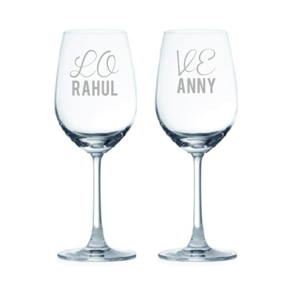 Personalized Engraved Love Wine Glasses