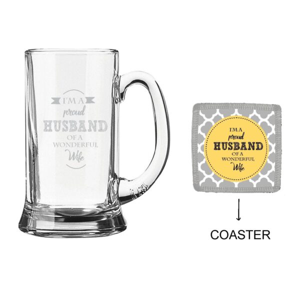 Engraved Moustaches Beer Mug