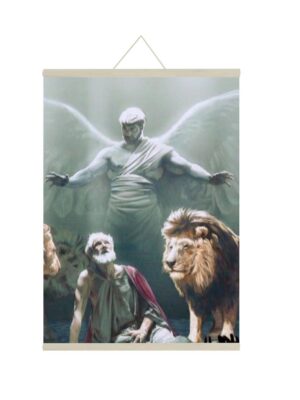 Daniel in the Lion's Den Bible Canvas Scroll