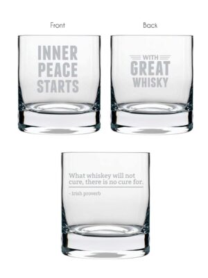 Whiskey Brings in Peace Whiskey Glasses - Set of 2