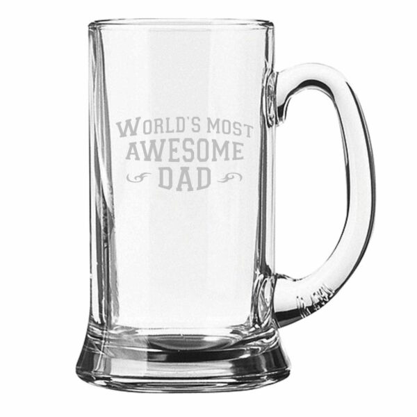 Engraved Awesome Dad Beer Mug Set of 2