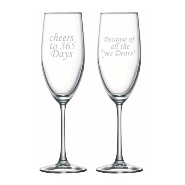 Cheers 1st Wedding Anniversary Champagne Flutes Set of 2