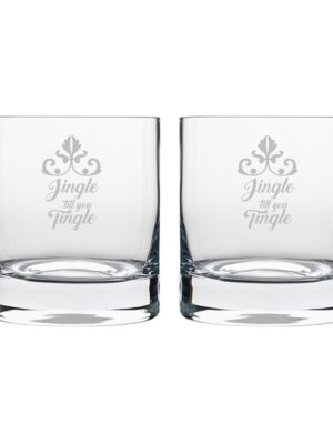 Jingle Till You Tingle Christmas Whiskey Glasses