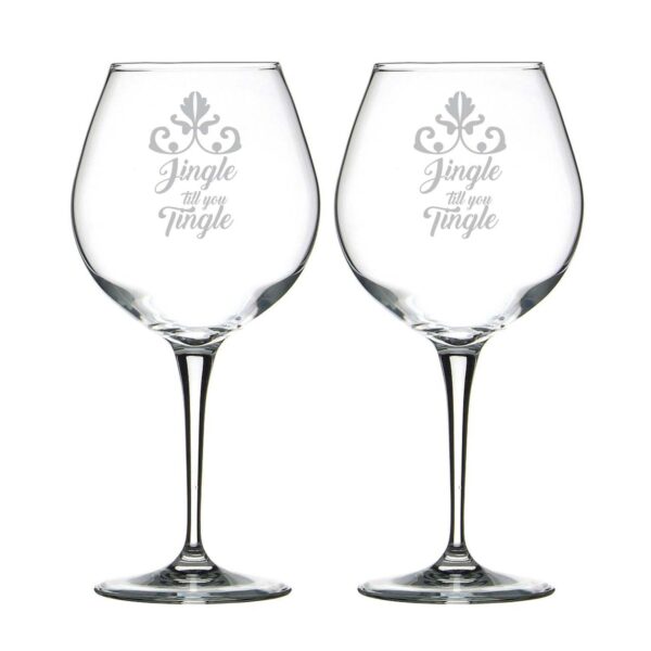Jingle Till You Tingle Wine Glasses Set of 2