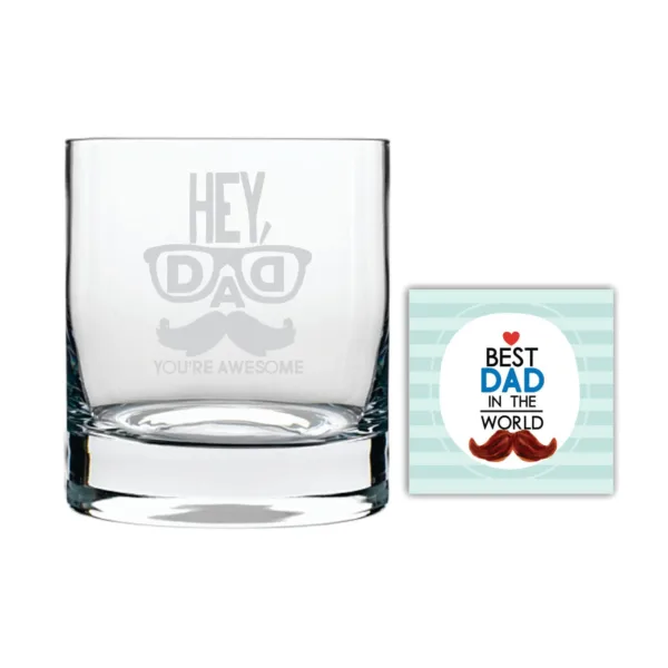 Awesome Dad  Engraved Whiskey Glass
