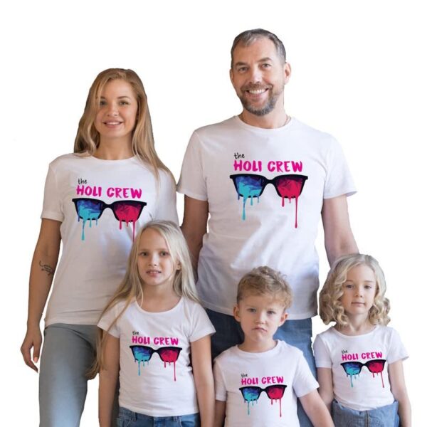 Holi Family Matching T-Shirts Printed The Holi Crew