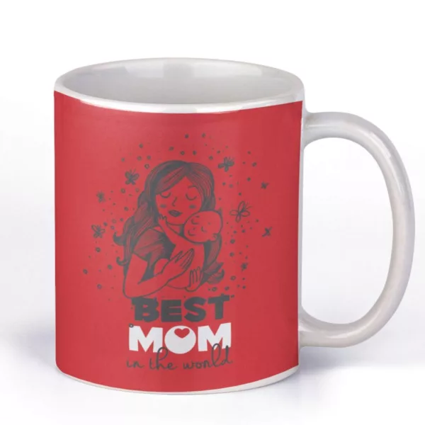 TheYaYaCafe Birthday Gifts for Mom 325ml I Love Mom Printed Coffee Mug with Coaster Combo