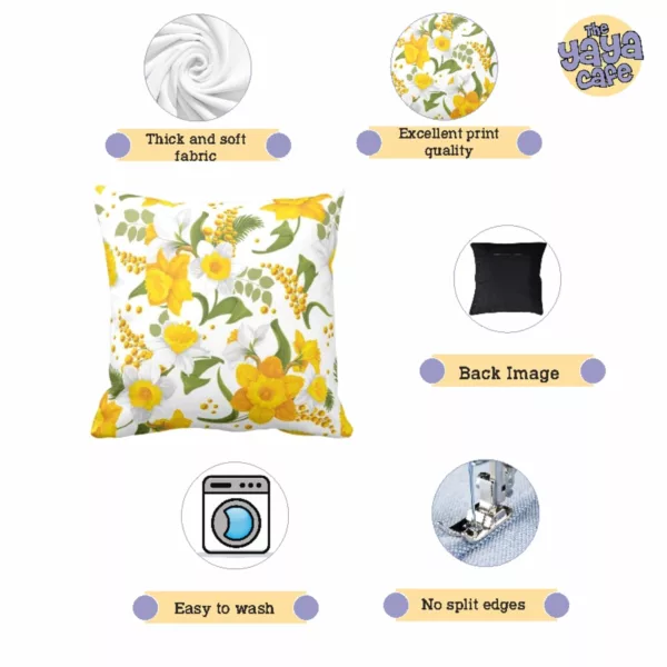 TheYaYaCafe® 12X12 inches Cushion Cover Good-Looking Floral Flowers Printed Sofa Throw Pillows