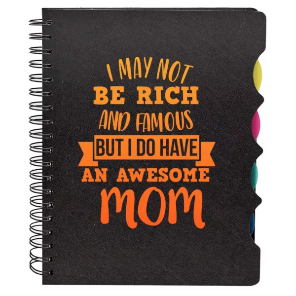 TheYaYaCafe Birthday Gifts, Wirebound Printed Notebook A5 Size, 300 Ruled Pages - Awesome Mom, Mothers Day