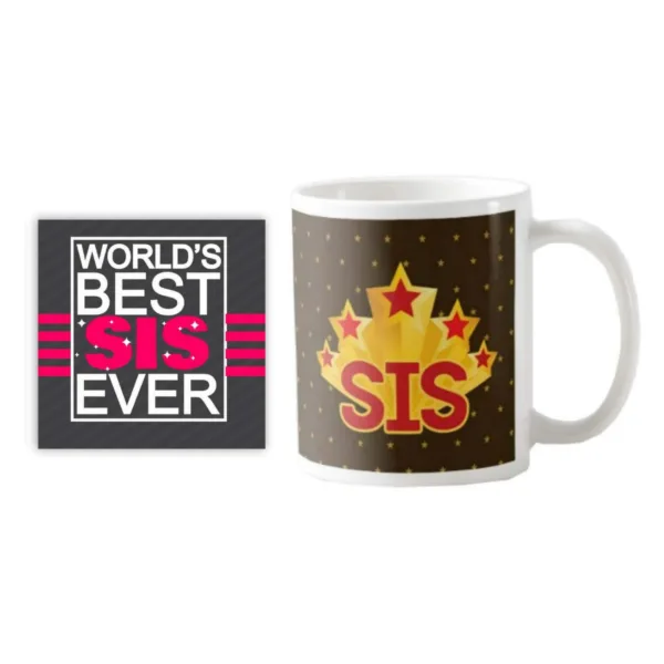 5 Star Sis Hamper Set of 2 - Ceramic Mug, Coaster - Multicolor