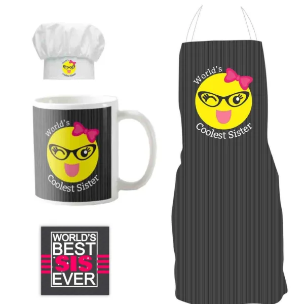 Worlds Coolest Sister Gift Hamper Set of 2 - Mug, Coaster