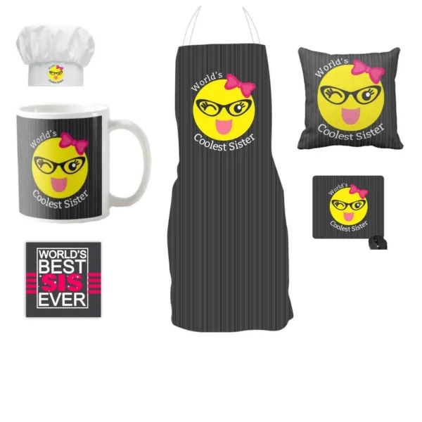 Worlds Coolest Sister Gift Hamper Set of 2 - Mug, Coaster