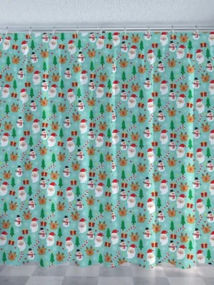 Christmas Festive Pattern Christmas Curtain