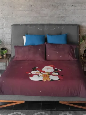 Santa & Snowman Christmas Bedsheet