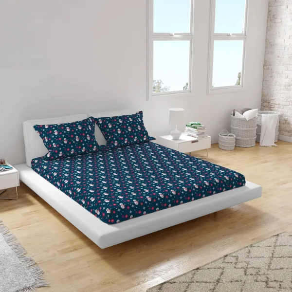 Snowman Pattern Christmas Bedsheet