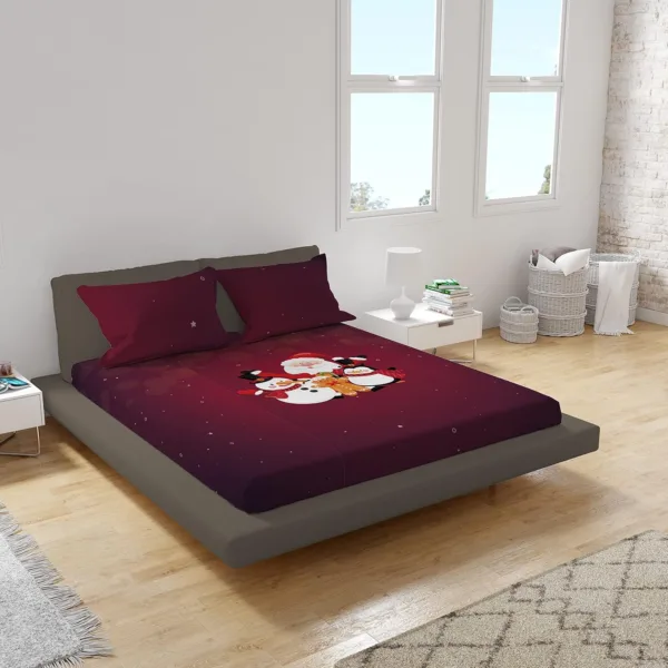 Santa & Snowman Christmas Bedsheet