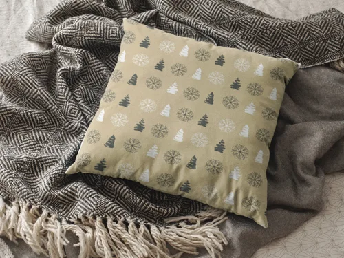 Snowflakes & Tree Christmas Cushion Cover