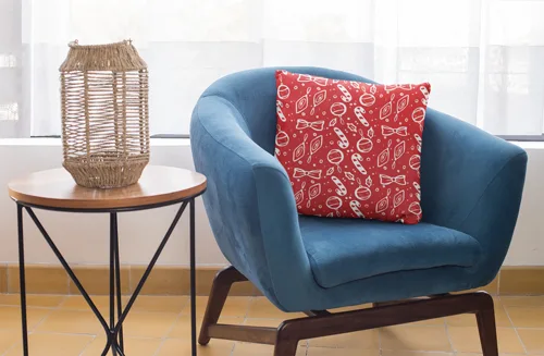Red Candy Pattern Christmas Cushion Cover