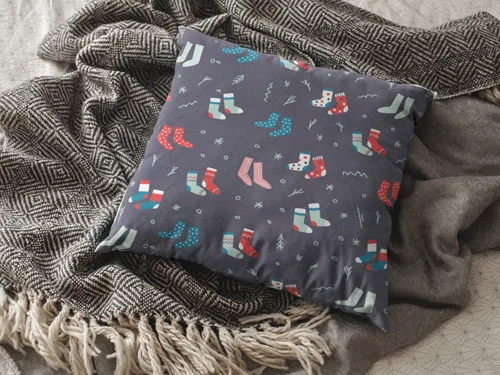 Socks Pattern Christmas Cushion Cover