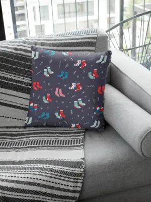 Socks Pattern Christmas Cushion Cover