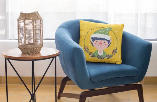 Adorable Elf Christmas Cushion Cover