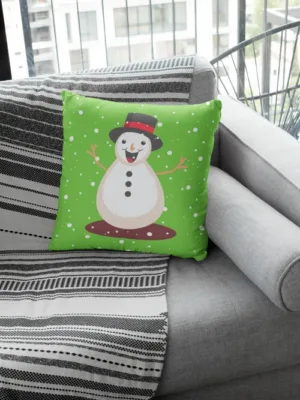 Cute Snowman design Christmas Cushion Cover