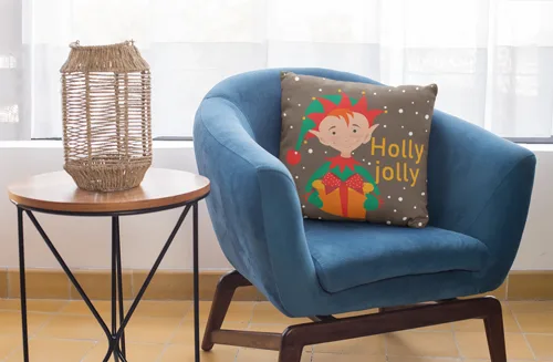 Jolly Holly Design Christmas Cushion Cover