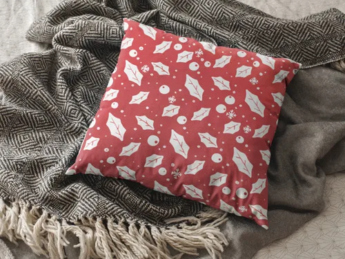 Leaves Pattern Christmas Cushion Cover