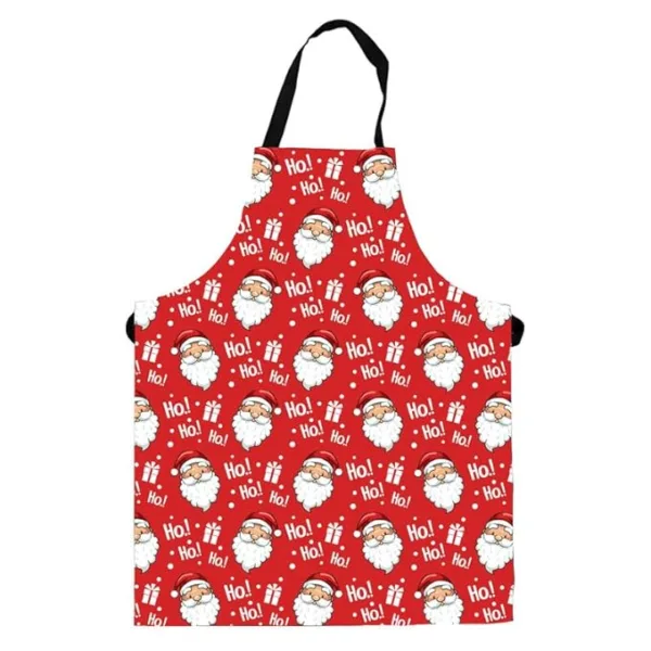 Christmas Kids Apron With Hat Printed Ho Ho Santa Pattern