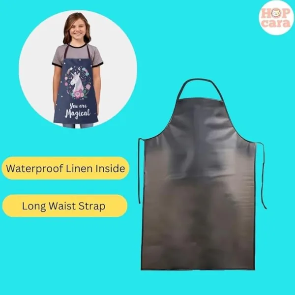 Christmas Kids Apron With Hat Printed Ho Ho Santa Pattern