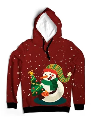 Red - Snowman Christmas Hoodie