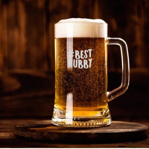 Valentine Gift Best Hubby Engraved Beer Mug For Husband