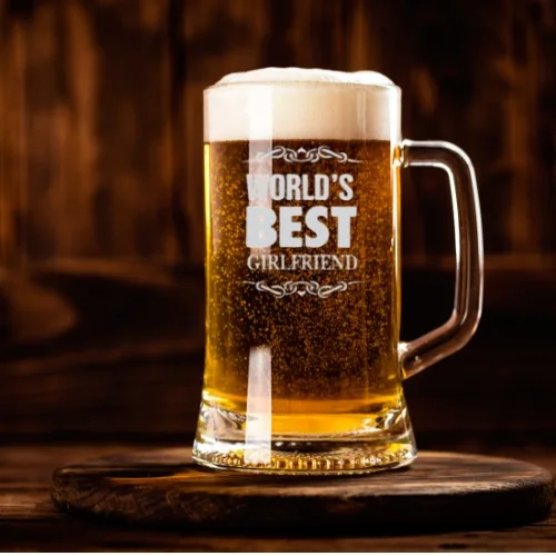 Valentine Gifts Engraved Worlds Best Girlfriend Beer Mug