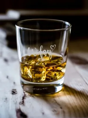 Valentine Gifts Wifey Whiskey Glass with Coaster - TheYaYaCafe