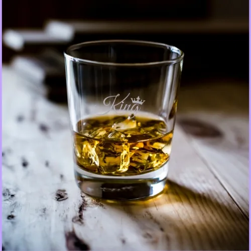 Valentine Gifts Engraved King Whiskey Glass For Husband