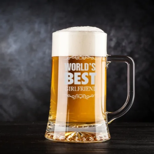 Valentine Gifts Engraved Worlds Best Girlfriend Beer Mug