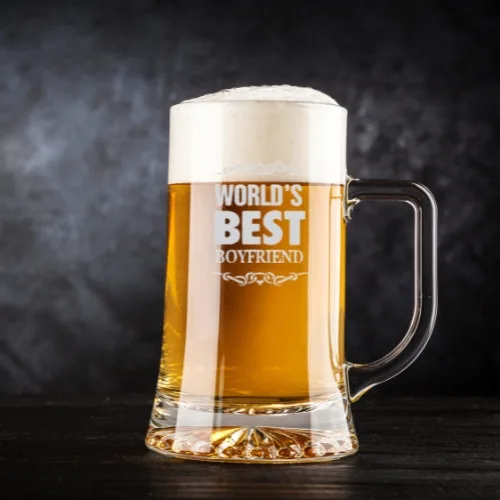 Valentine Gifts Engraved Worlds Best Boyfriend Beer Mug