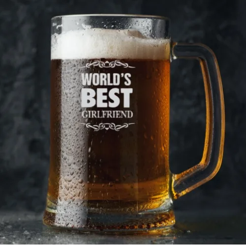 Valentine Gifts Engraved Worlds Best Girlfriend Beer Mug