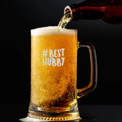 Valentine Gift Best Hubby Engraved Beer Mug For Husband