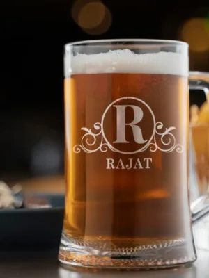 Personalized Name Engraved Beer Mug Design 1