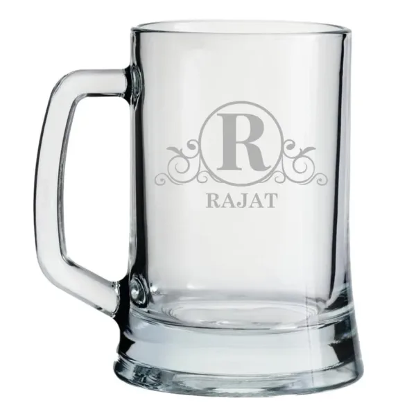 Personalized Name Engraved Beer Mug Design 1