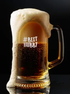 Valentine Gift Best Hubby Engraved Beer Mug For Husband