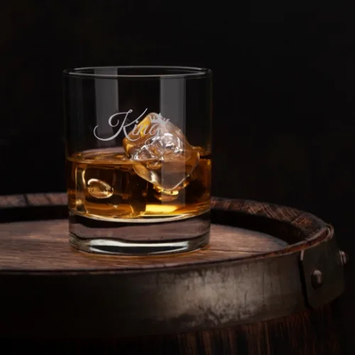 Valentine Gift Engraved King Whiskey Glass For Husband