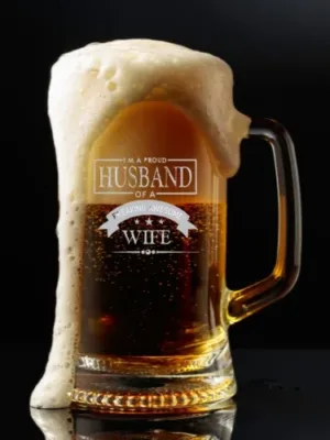 Valentine Proud Husband of A Freaking Awesome Wife Beer Mug