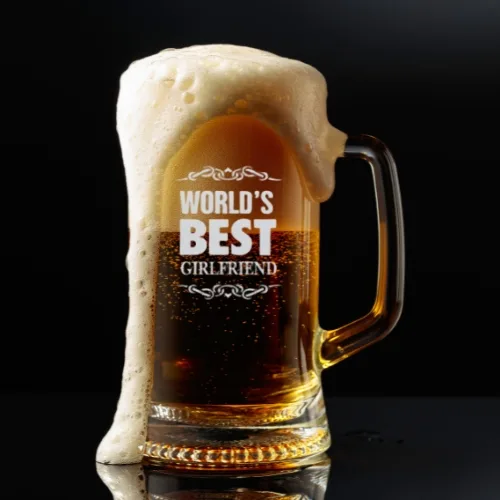 Valentine Gifts Engraved Worlds Best Girlfriend Beer Mug