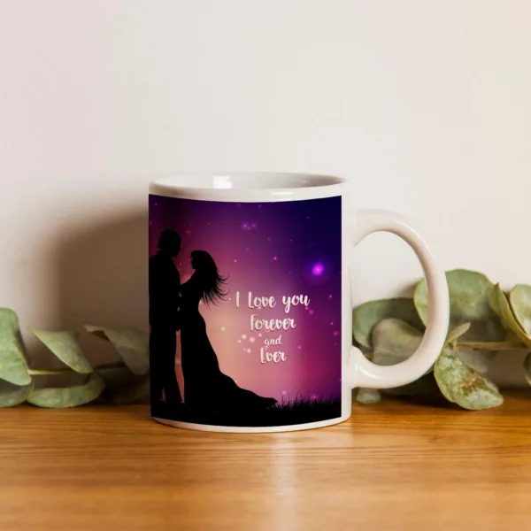 Valentine Gift Hamper Coffee Mug I Love You Forever & Cushion
