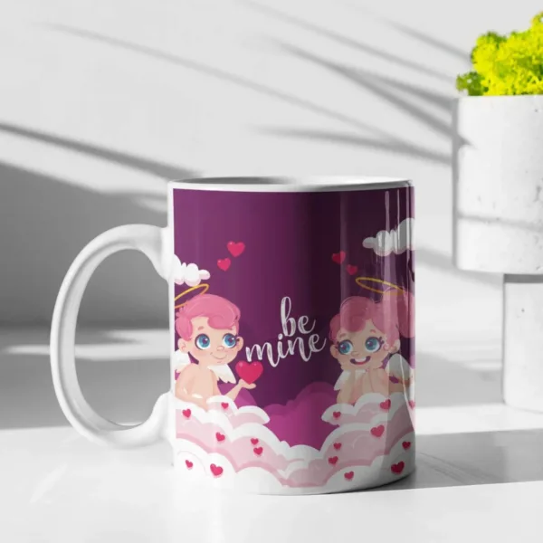 Valentine Gift Coffee Mug Be Mine & Coaster For couples